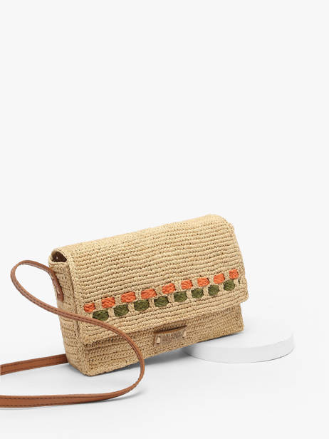 Cross Body Tas L'atelier Du Crochet Raphia Le voyage en panier Beige l'atelier du crochet AM803 ander zicht 2