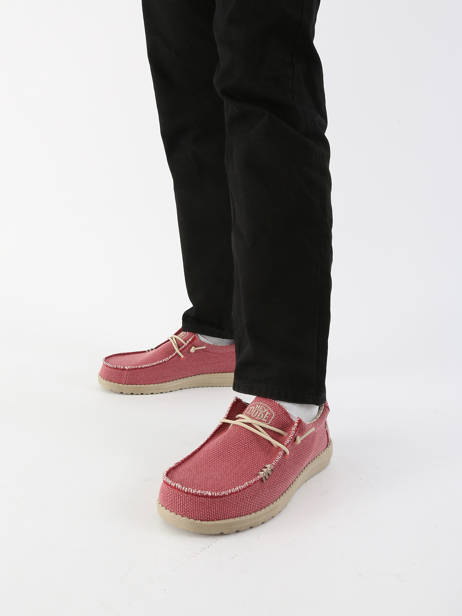 Mocassins Wally Braided Hey dude Rood men 40003 ander zicht 1