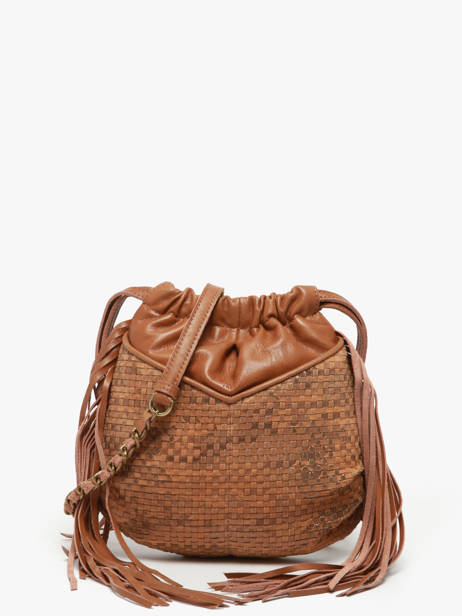 Cross Body Tas Vintage Leder Mila louise Bruin vintage 3812WC