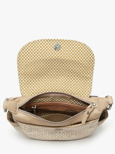 Cross Body Tas Vintage Leder Mila louise Beige vintage 35231WX ander zicht 3