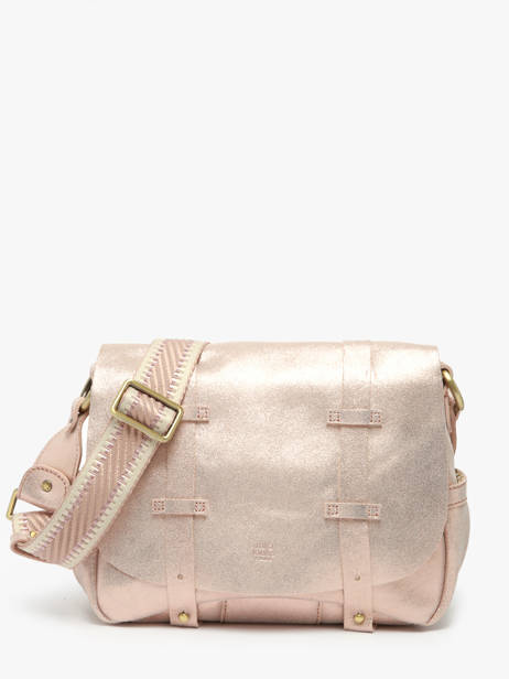 Cross Body Tas Vintage Leder Mila louise Roze vintage 30172X