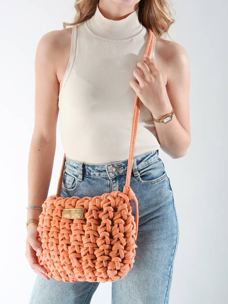 Cross Body Tas Crochet Le voyage en panier Oranje crochet PM854 ander zicht 1