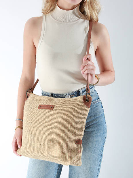 Cross Body Tas Over The Rainbow Jute Le voyage en panier Beige over the rainbow PM757 ander zicht 1