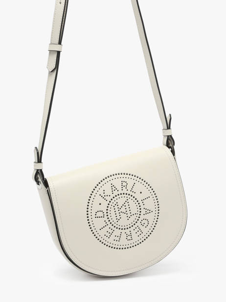 Cross Body Tas K Circle Leder Karl lagerfeld Beige k circle A1W30212 ander zicht 2