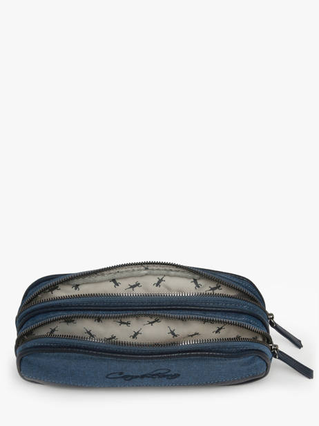 Pennenzak 2 Compartimenten Cameleon Blauw vintage color - VIC-TROU ander zicht 1