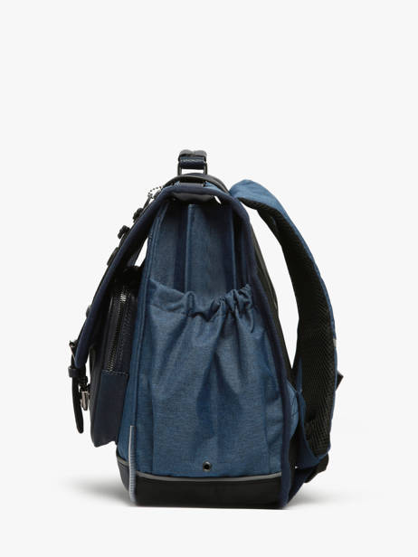 Boekentas 3 Compartimenten Cameleon Blauw vintage color VIC-CA41 ander zicht 2