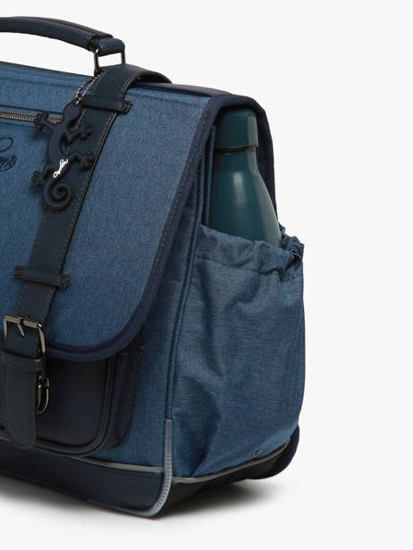 Boekentas 3 Compartimenten Cameleon Blauw vintage color VIC-CA41 ander zicht 5