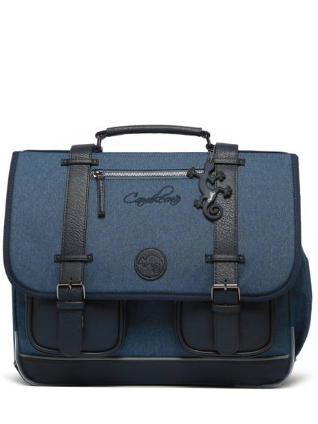 Boekentas 3 Compartimenten Cameleon Blauw vintage color VIC-CA41 ander zicht 6
