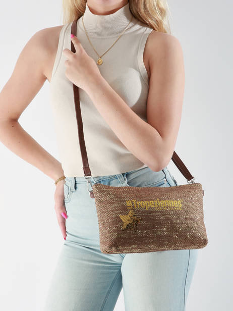 Cross Body Tas Panama Papier Les tropeziennes Bruin panama TZ02 ander zicht 1