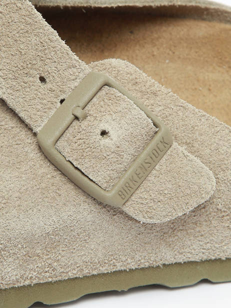 Slippers Boston Suede Uit Leder Birkenstock Groen men 1025788 ander zicht 2