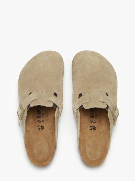 Slippers Boston Suede Uit Leder Birkenstock Groen men 1025788 ander zicht 3