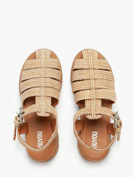 Sandalen Shea Uit Leder Nuyou Beige women 37120 ander zicht 3