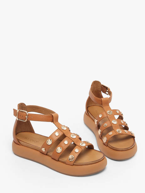 Sandalen Uit Leder Inuovo Bruin women A96039 ander zicht 1