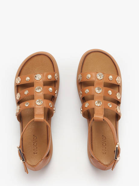 Sandalen Uit Leder Inuovo Bruin women A96039 ander zicht 3