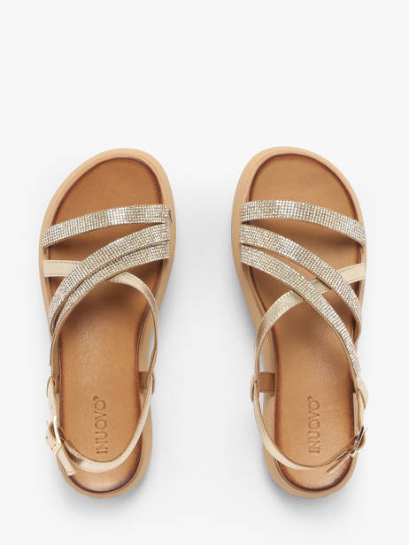 Sandalen Uit Leder Inuovo Goud women A96051 ander zicht 3