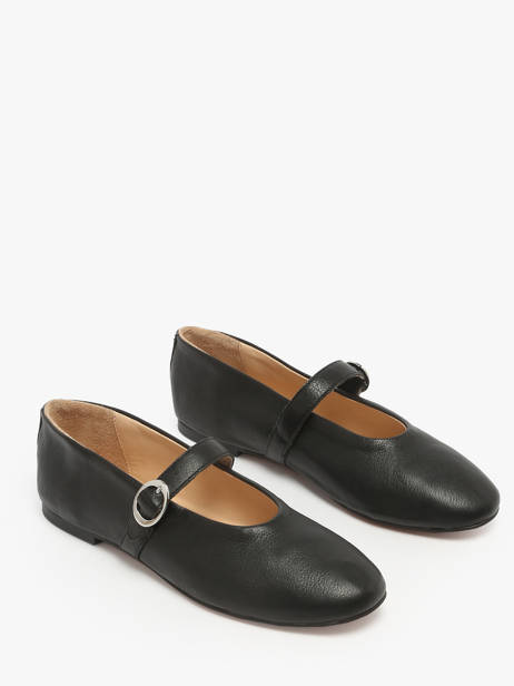 Ballerinas Met Riempjes Uit Leder Inuovo Zwart women C11003 ander zicht 2