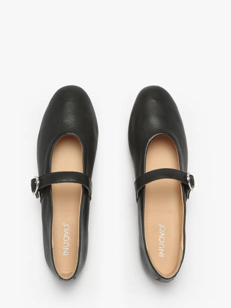 Ballerinas Met Riempjes Uit Leder Inuovo Zwart women C11003 ander zicht 4
