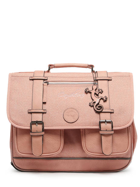 Boekentas 2 Compartimenten Cameleon Roze vintage color CA38 ander zicht 7