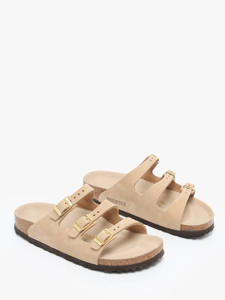 Slippers Florida Uit Leder Birkenstock Beige women 1029480 ander zicht 1