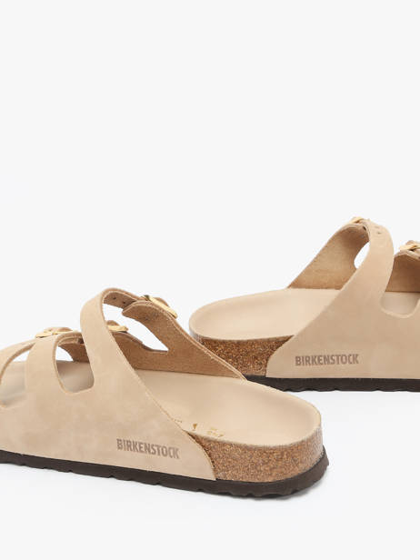 Slippers Florida Uit Leder Birkenstock Beige women 1029480 ander zicht 2