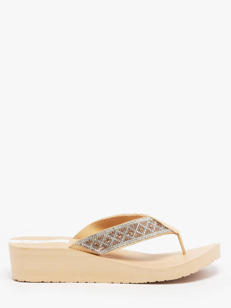 Open Sandalen Met Hak Isotoner Beige women 94206 ander zicht 3