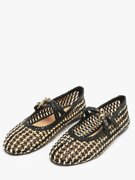 Ballerinas Met Riempjes Uit Leder Inuovo Zwart accessoires D47001 ander zicht 1