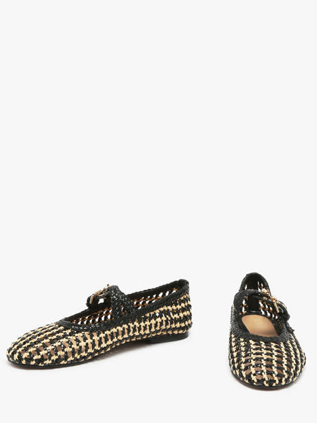 Ballerinas Met Riempjes Uit Leder Inuovo Zwart accessoires D47001 ander zicht 2