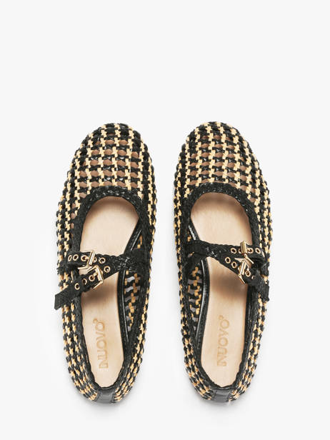 Ballerinas Met Riempjes Uit Leder Inuovo Zwart accessoires D47001 ander zicht 3