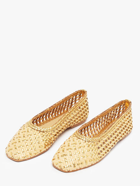 Ballerinas Uit Leder Inuovo Goud accessoires D49006 ander zicht 1