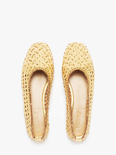 Ballerinas Uit Leder Inuovo Goud accessoires D49006 ander zicht 3