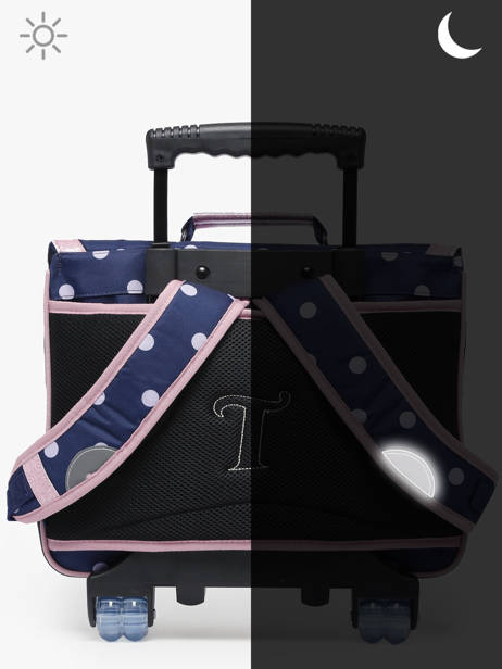 Boekentas Op Wieltjes 2 Compartimenten Tann's Blauw les fantaisies f 42325 ander zicht 6