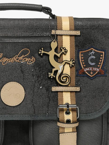 Boekentas Op Wieltjes 3 Compartimenten Cameleon Grijs vintage urban CR41 ander zicht 7