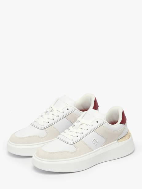 Sneakers Uit Leder Tommy hilfiger Wit women 8632YBS ander zicht 1