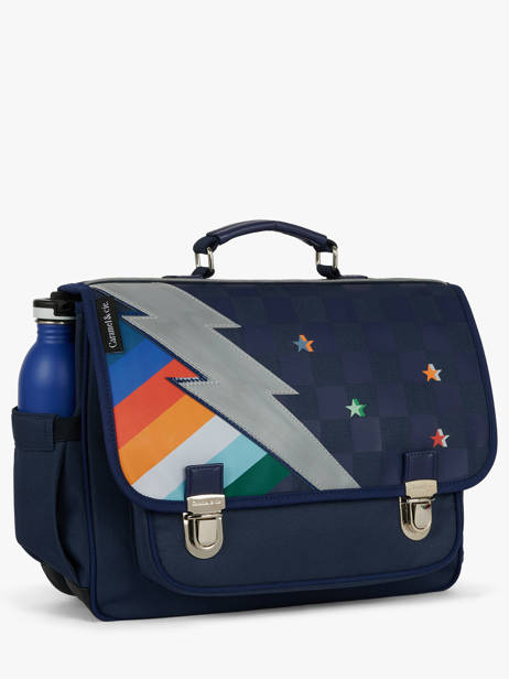 Boekentas 2 Compartimenten Caramel et cie Blauw fier GA ander zicht 2