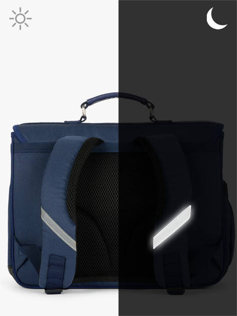 Boekentas 2 Compartimenten Caramel et cie Blauw fier GA ander zicht 5