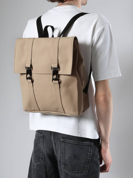 Rugzak 1 Compartiment Rains Beige city 13310 ander zicht 1