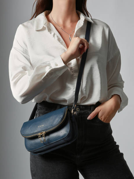 Cross Body Tas S Tradition Leder Etrier Blauw tradition ETRA059S ander zicht 1