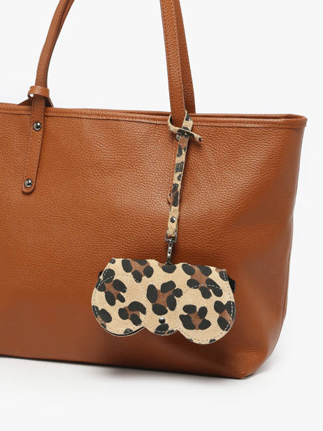 Brilhouder Leder Milano Beige velvet leopardo VL25069 ander zicht 1