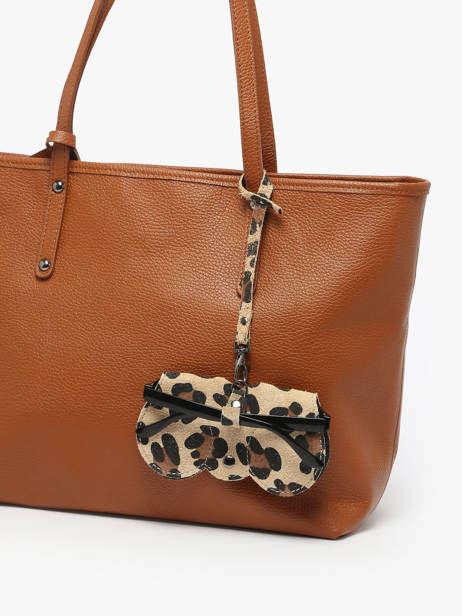 Brilhouder Leder Milano Beige velvet leopardo VL25069 ander zicht 2