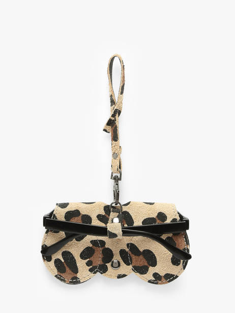 Brilhouder Leder Milano Beige velvet leopardo VL25069 ander zicht 3
