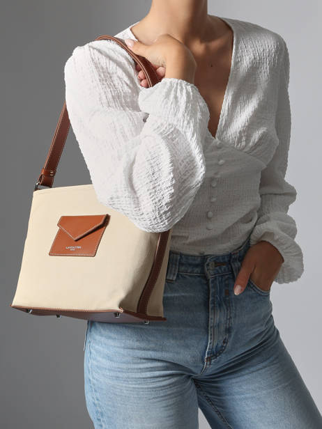 Cross Body Tas Canvas Kba Lancaster Beige canvas kba 51 ander zicht 1