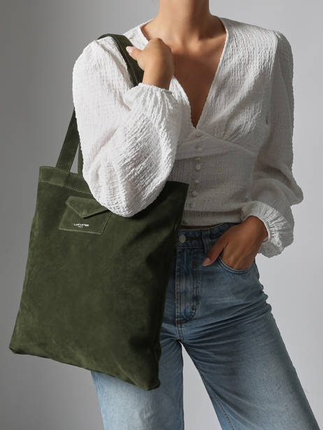 Schoudertas Suedine Kba Lancaster Groen suedine kba 61 ander zicht 1