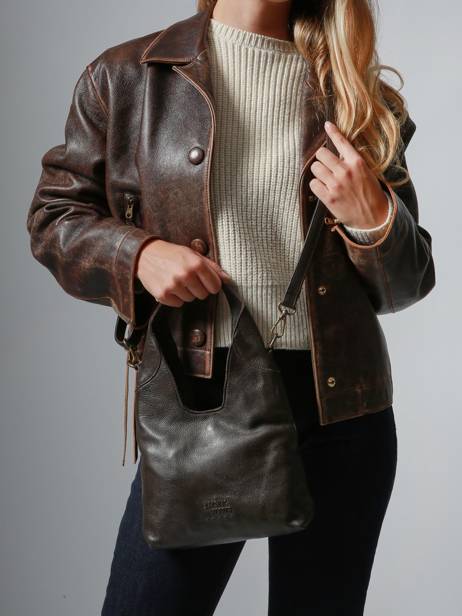 Cross Body Tas Cow Leder Basilic pepper Bruin cow BCOW2S ander zicht 1