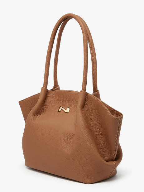 Schoudertas Galatée Leder Nathan baume Bruin nymphea 3 ander zicht 2