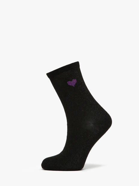 Damessokken Lurex Heart Pieces Zwart socks women 17159116