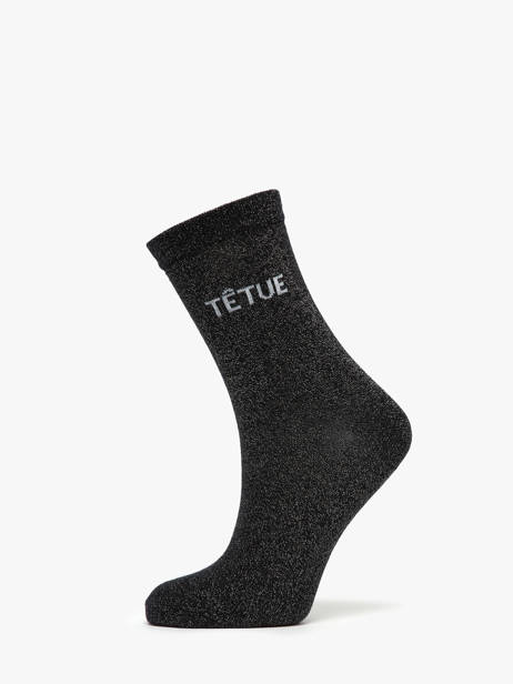 Damessokken Têtue Long Glitter Pieces Zwart socks women 17162499