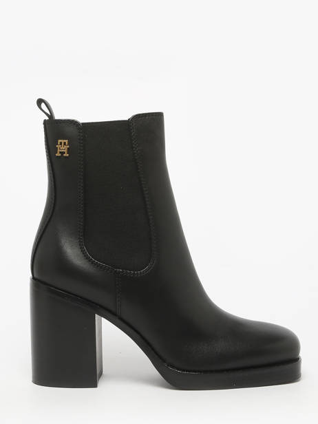Enkellaarsjes Met Hak Uit Leder Tommy hilfiger Zwart accessoires 8844BDS