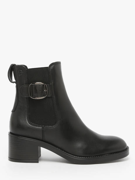 Enkellaarsjes Met Hak Uit Leder Tamaris Zwart accessoires 45