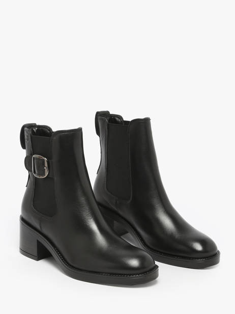 Enkellaarsjes Met Hak Uit Leder Tamaris Zwart accessoires 45 ander zicht 1
