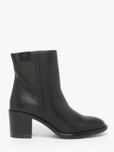 Enkellaarsjes Met Hak Uit Leder Tamaris Zwart accessoires 45